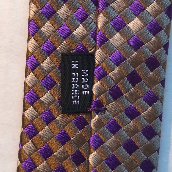 Vintage Charvet Lavender Geometric Tie - Made in France - Picture 8 of 8